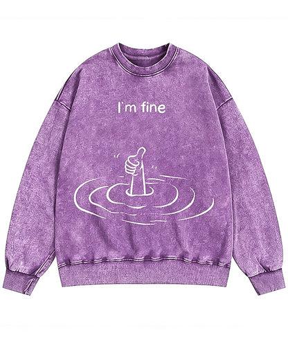 I'm Fine Graphic Crewneck Sweatshirt - product image 3