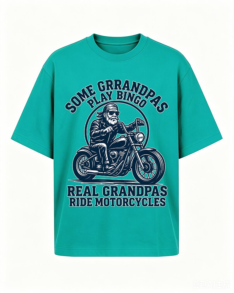Some Grandpas Play Bingo, Real Grandpas Ride Motorcycles quote on White cotton T-shirt