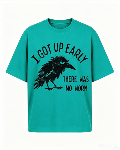 I Got Up Early, There Was No Worm men's graphic T-shirt alternate view 6